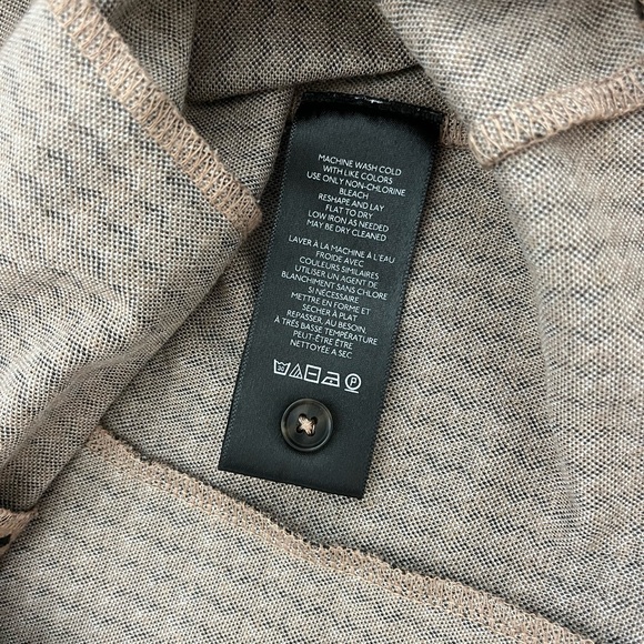 Maeve Jacquard Bustier Top XL Tan Black Button Front Tank Top Boho Neutral EUC - Picture 5 of 8